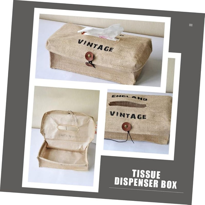 غطاء صندوق المناديل المنسوج حامل موزع المناديل المنزلية الزخرفي مادة عالية الجودة - Image 5